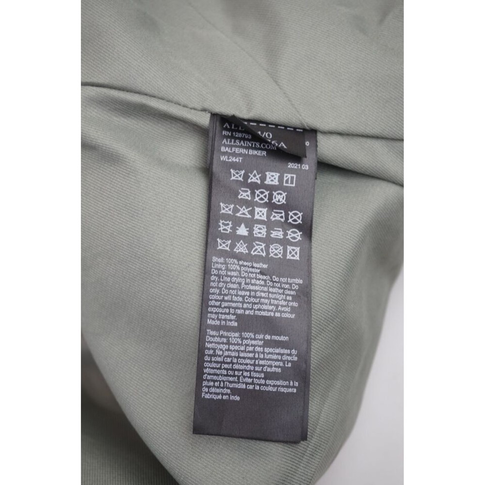 Allsaints Balfern Sage Balfern Leather Biker Jacket Women's Size 0 US - Picture 5 of 5
